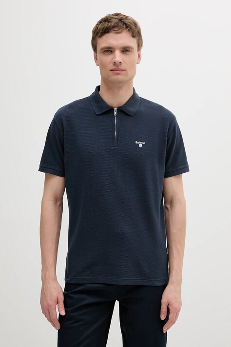 Βαμβακερό μπλουζάκι πόλο Barbour Hingham Polo Shirt ανδρικό, χρώμα: ναυτικό μπλε, MML1458