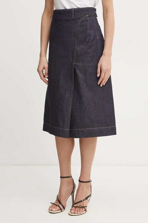 Φούστα Victoria Beckham χρώμα: ναυτικό μπλε, 1125DSK006000B