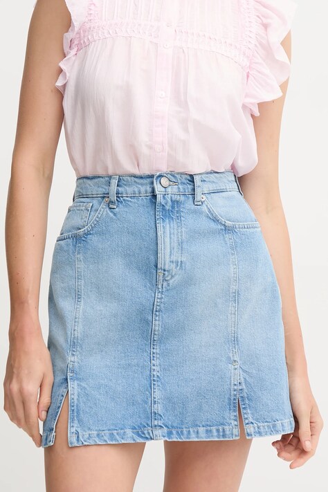 Τζιν φούστα Pepe Jeans MINI SKIRT HW SLIT χρώμα: μπλε, PL901208