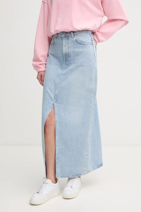 MAXI SKIRT HW STUD χρώμα: μπλε, PL901211R