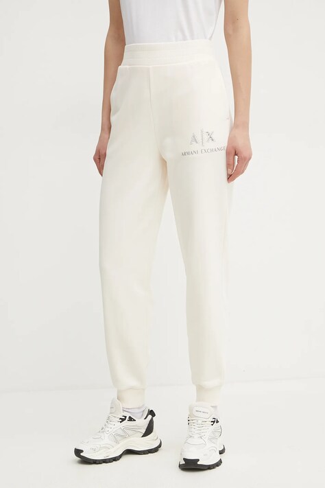 Βαμβακερό παντελόνι Armani Exchange χρώμα: μπεζ, XW000162 AF11851