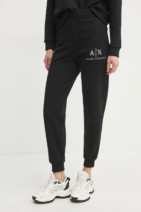 Βαμβακερό παντελόνι Armani Exchange χρώμα: μαύρο, XW000162 AF11851