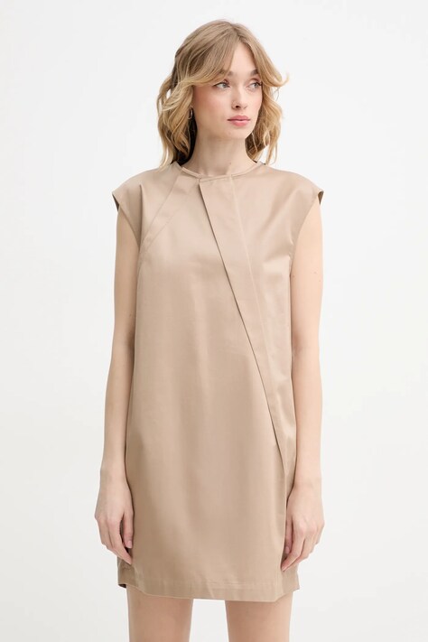 Βαμβακερό φόρεμα MM6 Maison Margiela χρώμα: πράσινο, S52DA0056.M35368
