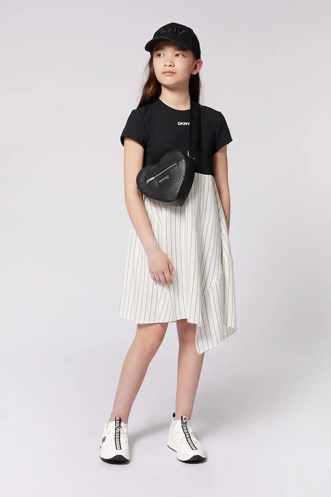 Παιδικό φόρεμα Dkny χρώμα: μαύρο, D62331