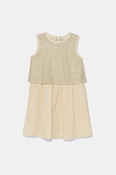 Παιδικό φόρεμα United Colors of Benetton χρώμα: μπεζ, 4PUECV03D