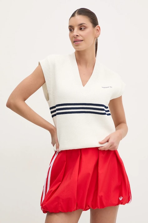 Γιλέκο adidas Originals KNITTED VEST χρώμα: άσπρο, JJ3486