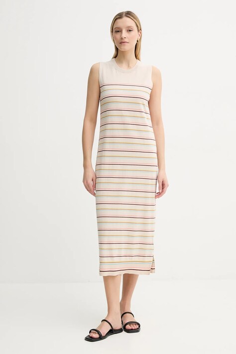 Φόρεμα PS Paul Smith χρώμα: μπεζ, W2R.563N.P31304