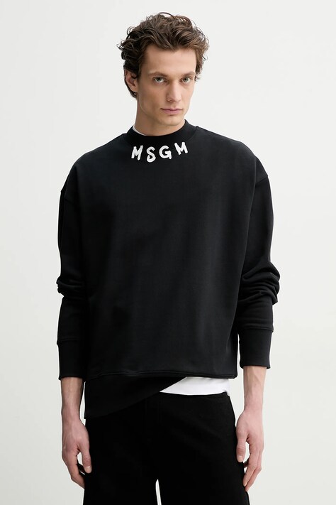 Βαμβακερή μπλούζα MSGM χρώμα: μαύρο, 3840MM103.257000