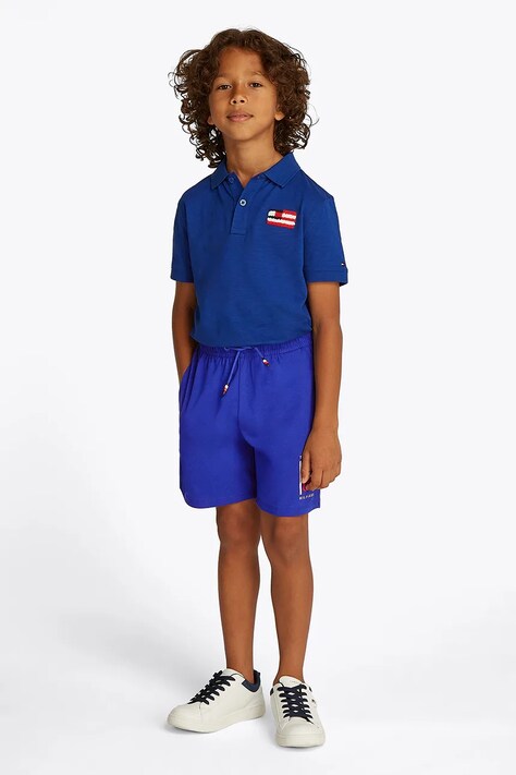 Παιδικό βαμβακερό σορτς Tommy Hilfiger χρώμα: μοβ, KB0KB09477
