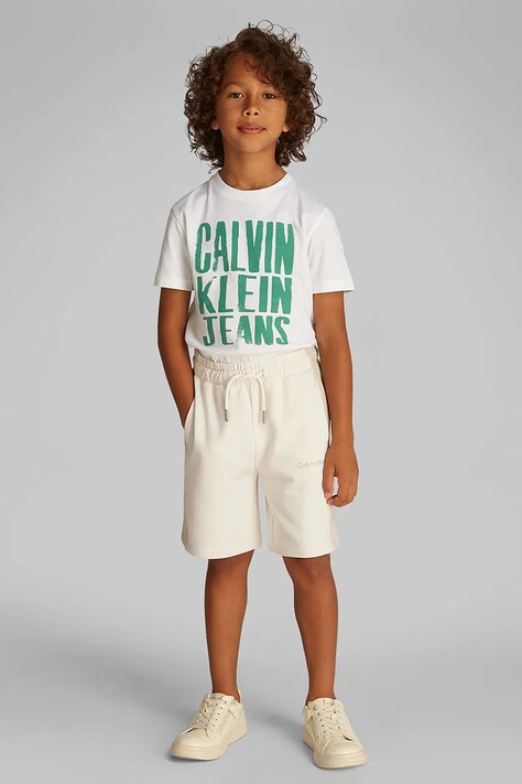 Παιδικό σορτς Calvin Klein Jeans χρώμα: μπεζ, IB0IB02433