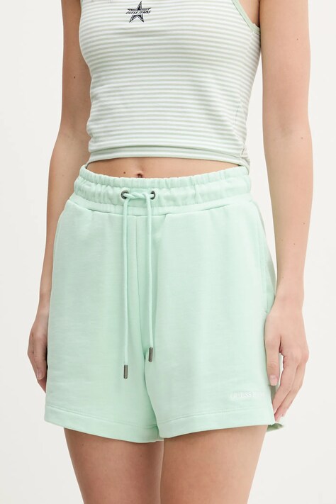 Βαμβακερό σορτσάκι Guess Jeans χρώμα: πράσινο, W5GD0O K68I4