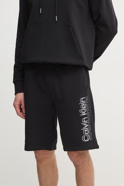 Βαμβακερό σορτσάκι Calvin Klein χρώμα: μαύρο, K10K114122