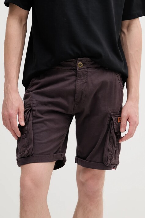 Σορτς Alpha Industries Crew Short χρώμα: μοβ, 176203