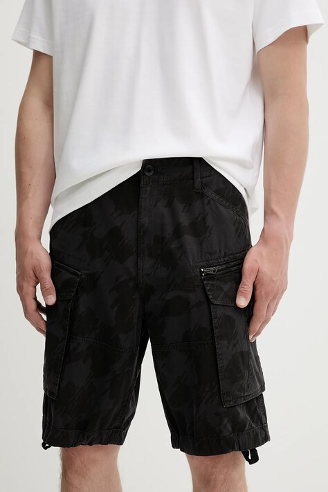 Βαμβακερό σορτσάκι G-Star Raw χρώμα: μαύρο, D08566-D955