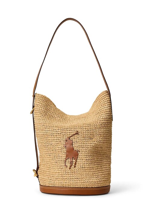 Τσάντα Polo Ralph Lauren χρώμα: μπεζ, 428955892