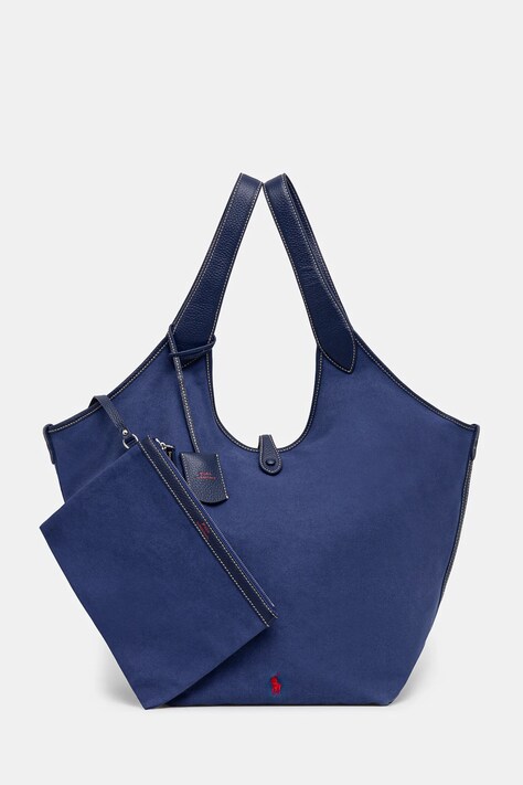 Βαμβακερή τσάντα Polo Ralph Lauren χρώμα: ναυτικό μπλε, 428949865