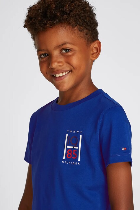 Παιδικό βαμβακερό μπλουζάκι Tommy Hilfiger χρώμα: μοβ, KB0KB09536
