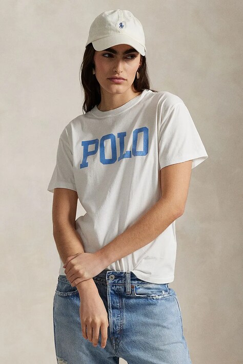 Βαμβακερό μπλουζάκι Polo Ralph Lauren χρώμα: άσπρο, 211965096