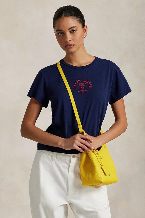 Βαμβακερό μπλουζάκι Polo Ralph Lauren χρώμα: ναυτικό μπλε, 211965108