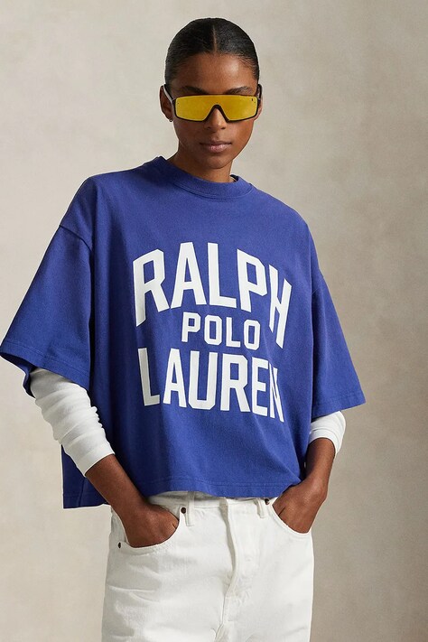 Βαμβακερό μπλουζάκι Polo Ralph Lauren χρώμα: μπλε, 211965118