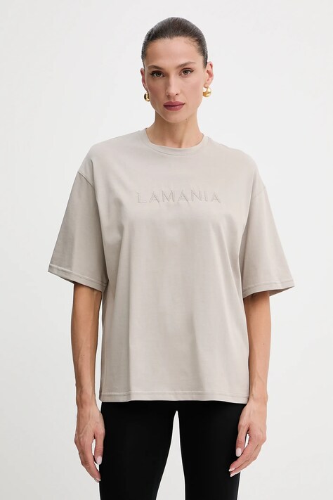 Βαμβακερό μπλουζάκι La Mania χρώμα: μπεζ, MELANIE.T-SHIRT