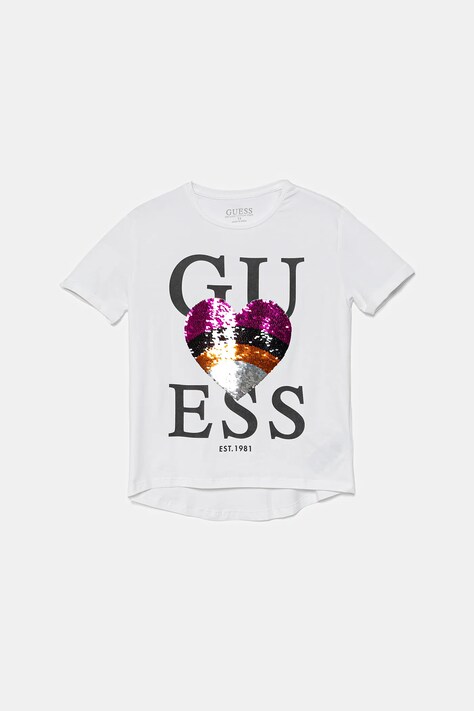 Παιδικό μπλουζάκι Guess χρώμα: άσπρο, J5GI26 K6YW4