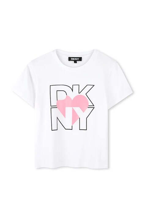Παιδικό μπλουζάκι Dkny χρώμα: ροζ, D62305