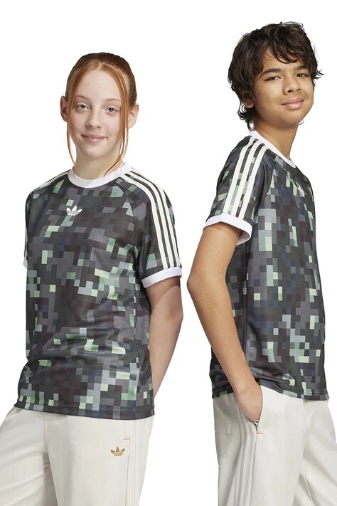 Παιδικό μπλουζάκι adidas Originals χρώμα: πράσινο, JZ9939