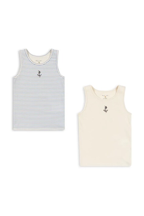 Παιδικό top Konges Sløjd BASIC 2 PACK TANKTOP GOTS 2-pack χρώμα: μπεζ, KS102254