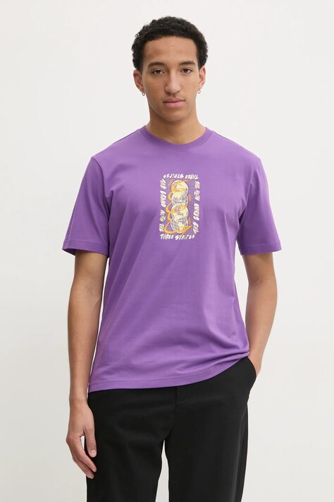 Βαμβακερό μπλουζάκι adidas Originals Q12 TS STREET W ανδρικό, χρώμα: μοβ, JP4498