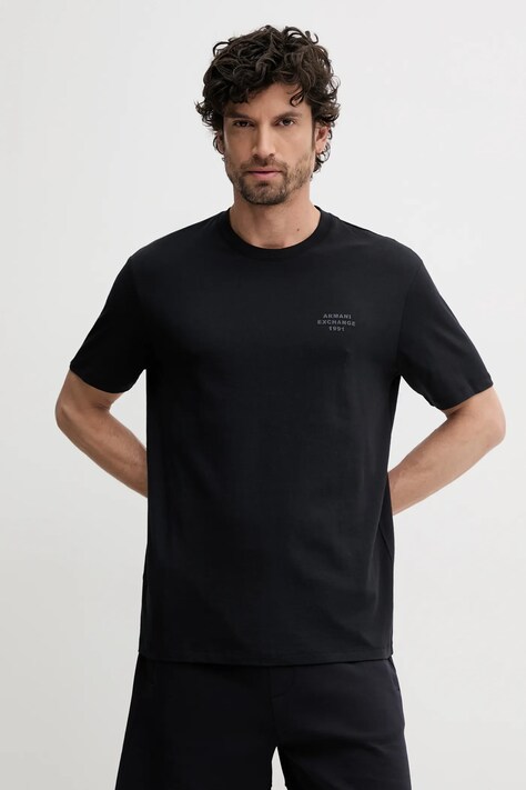 Βαμβακερό μπλουζάκι Armani Exchange ανδρικό, χρώμα: ναυτικό μπλε, XM000752 AF12308