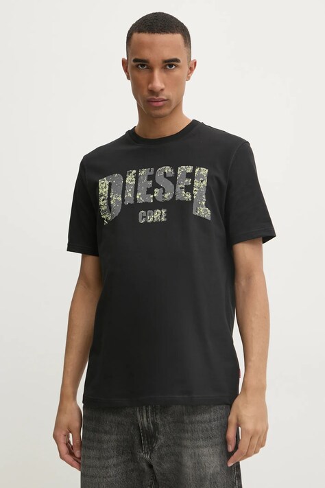 Μπλουζάκι Diesel T-ADJUST-R25 T-SHIRT χρώμα: μαύρο, A17268.0PLAT