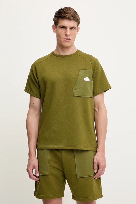 Μπλουζάκι The North Face Terry Relaxed χρώμα: πράσινο, NF0A8C28PIB1