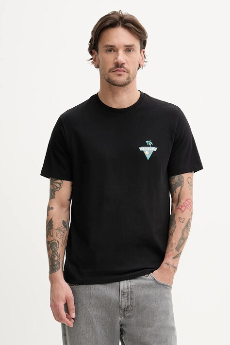 Βαμβακερό μπλουζάκι Guess Jeans ανδρικό, χρώμα: μαύρο, M5GI55 K8FQ4