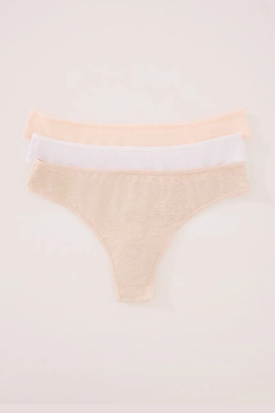 Βαμβακερό στρινγκ women'secret 3-pack βαμβάκι λευκό 7683099