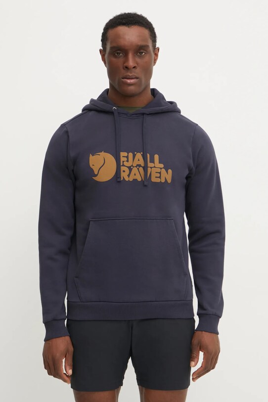 Βαμβακερή μπλούζα Fjallraven βαμβάκι σκούρο μπλε F84144