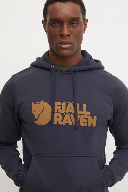 Βαμβακερή μπλούζα Fjallraven σκούρο μπλε F84144