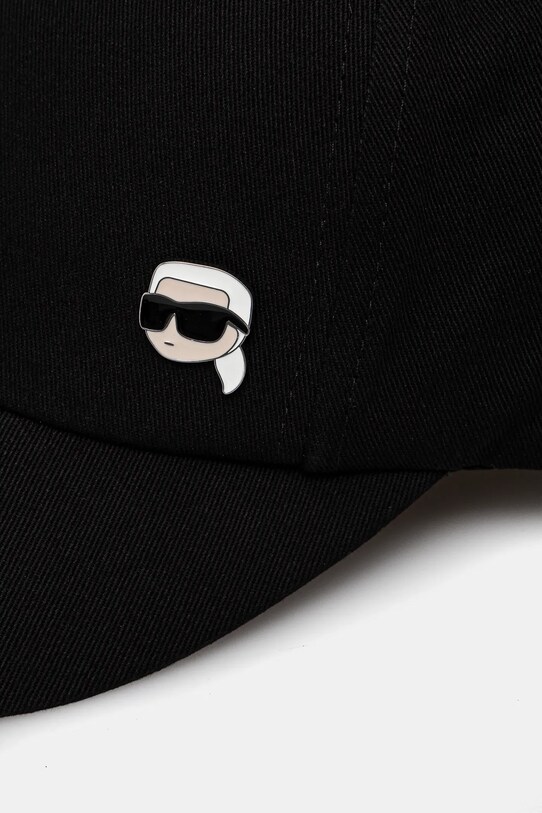 Βαμβακερό καπέλο του μπέιζμπολ Karl Lagerfeld A2W33061 μαύρο AA00