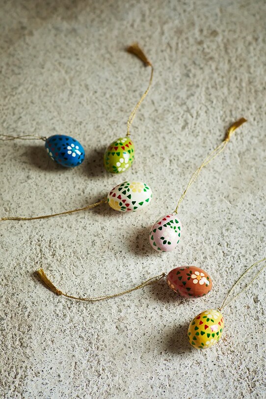 Χριστουγεννιάτικα στολίδια Handmadepapermacheeggs 6-pack AL.7006ABCDEF πολύχρωμο AA00
