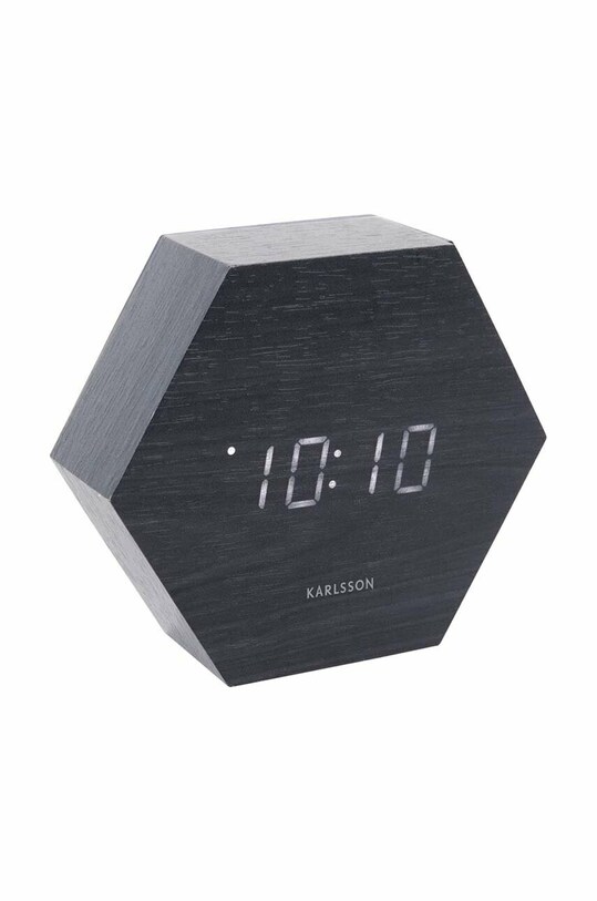 Ξυπνητήρι Karlsson LED Hexagon μαύρο KA5651BK