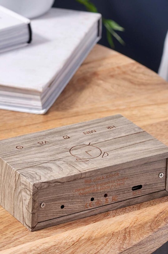 Επιτραπέζιο ρολόι Gingko Design Flip Click Clock G003A12 μπεζ