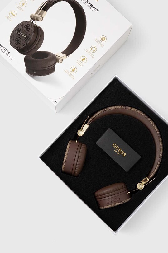 Ασύρματα ακουστικά Guess Bluetooth 4G Metal Logo GUBH704GEMW καφέ AA00