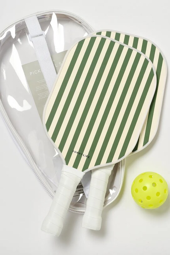 Σετ ρακέτες και μπάλα θαλάσσης SunnyLife Pickleball Set The Vacay Olive S51WPBOL πράσινο AA00