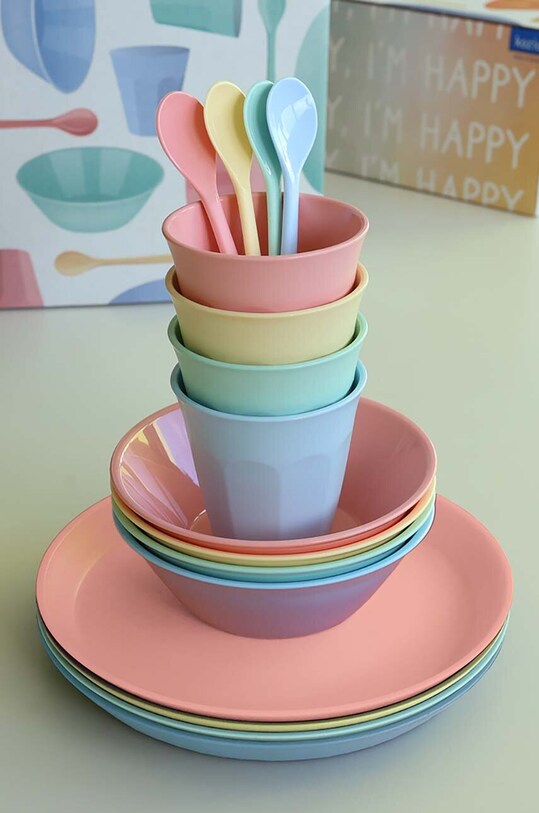Επιτραπέζια σκεύη για 4 άτομα Koziol Nora Macarons 16-pack πολύχρωμο 4058272