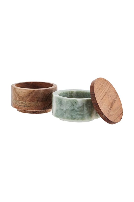 Δοχεία μπαχαρικών με καπάκι Madam Stoltz Marble 2-pack KT27536.GRN πολύχρωμο AA00