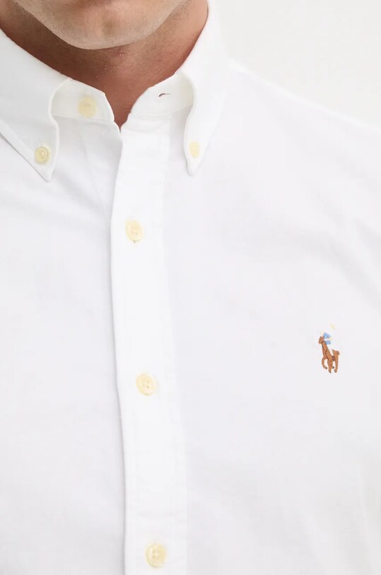 Βαμβακερό πουκάμισο Polo Ralph Lauren 710792041 λευκό AA00