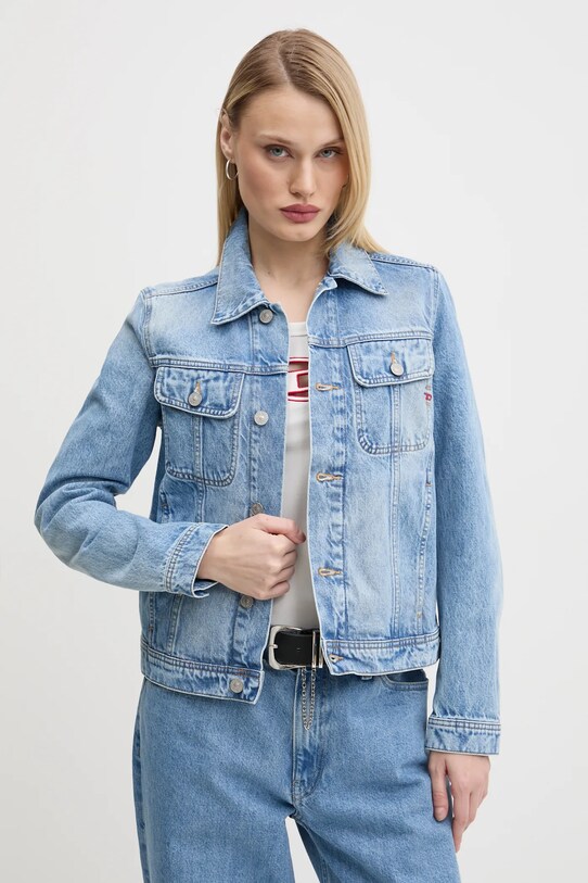 Τζιν μπουφάν Diesel DE-BONNY JACKET χωρίς κουκούλα μπλε A09970.09I29