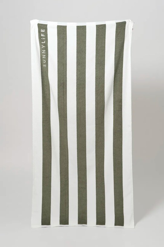 Πετσέτα παραλίας SunnyLife The Vacay Olive Stripe πράσινο S51TOWGR
