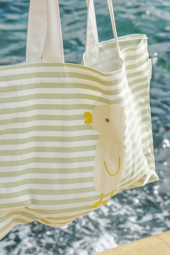 Τσάντα παραλίας SunnyLife Duck Sage Stripe πράσινο S51KCBGR
