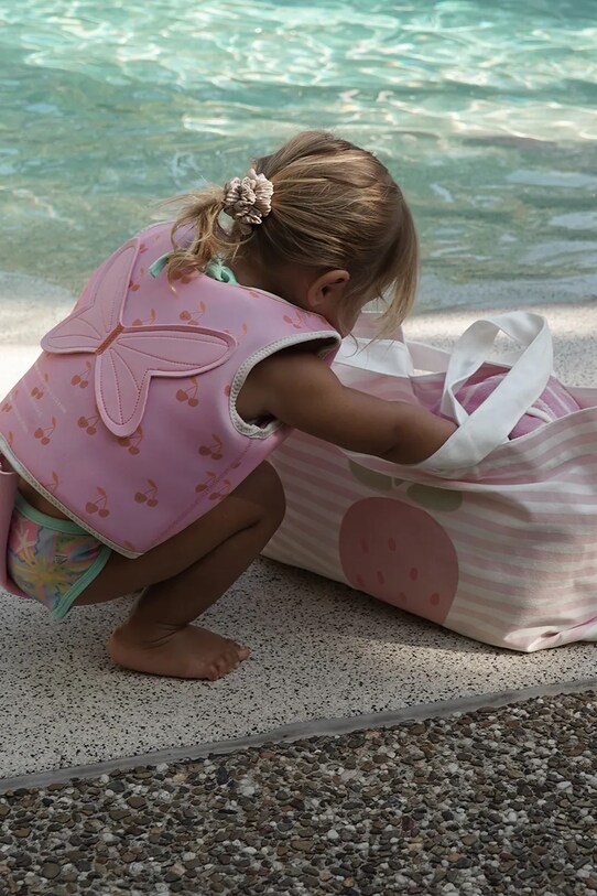 Lifestyle Τσάντα παραλίας SunnyLife Strawberry Sunshine Pink Stripe S51KCBPK ροζ